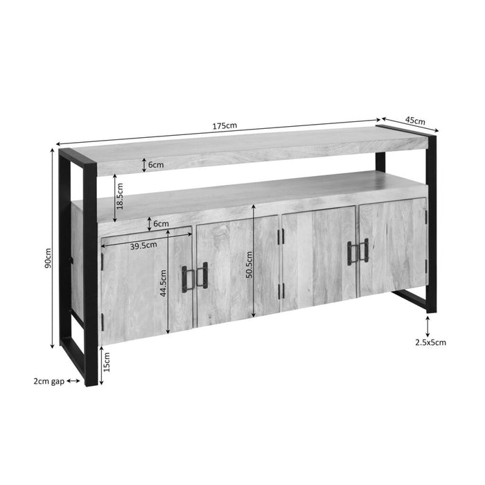 STARFURN Dressoir Britt Mangohout Naturel 175cm-Dressoirs-Starfurn