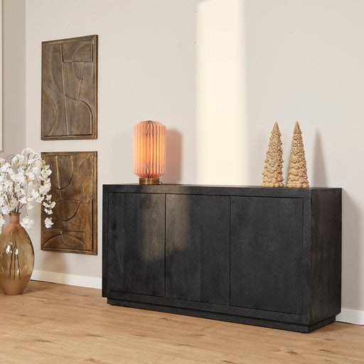 STARFURN Dressoir Brussel Zwart 3 deurs 150 cm 150x45x80 cm-Dressoirs-Starfurn