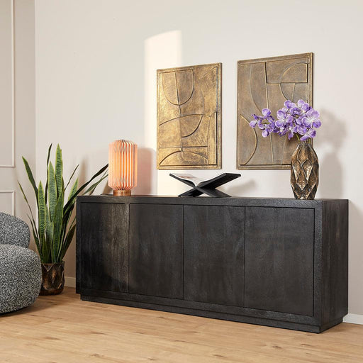 STARFURN Dressoir Brussel Zwart 4 deurs 200 cm 200x45x80 cm-Dressoirs-Starfurn