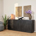 STARFURN Dressoir Brussel Zwart 4 deurs 200 cm 200x45x80 cm-Dressoirs-Starfurn