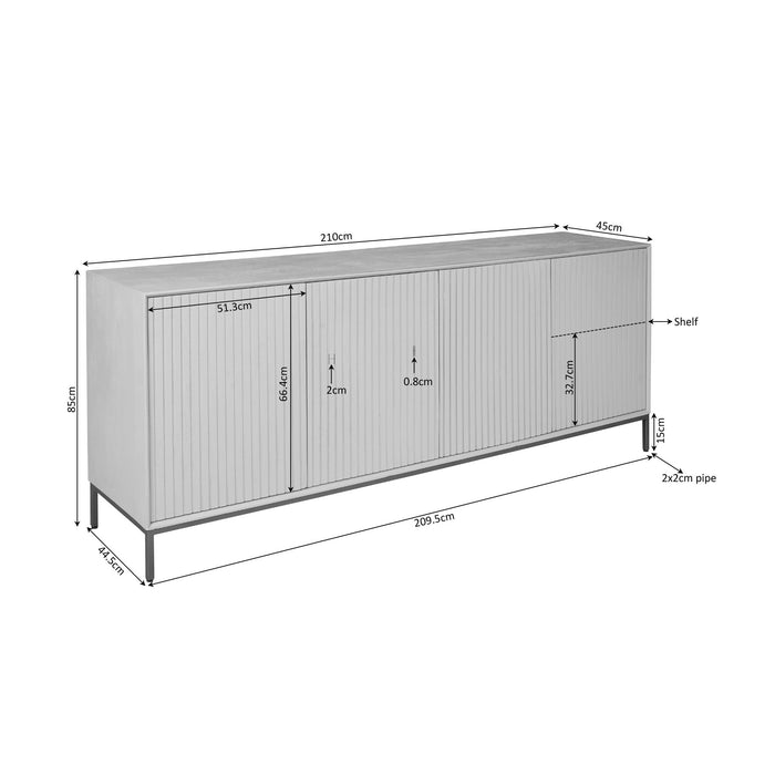 STARFURN Dressoir Madison Bruin 210 cm 210x45x85 cm-Dressoirs-Starfurn