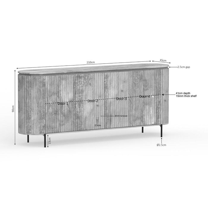 STARFURN Dressoir Solana 210 cm Naturel 210x45x90 cm-TV-meubels-Starfurn