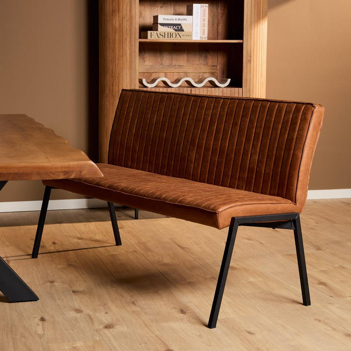 STARFURN Eetkamerbank Tivoli Bull 155 cm Cognac 155x56x88 cm-Eetkamerbanken-Starfurn