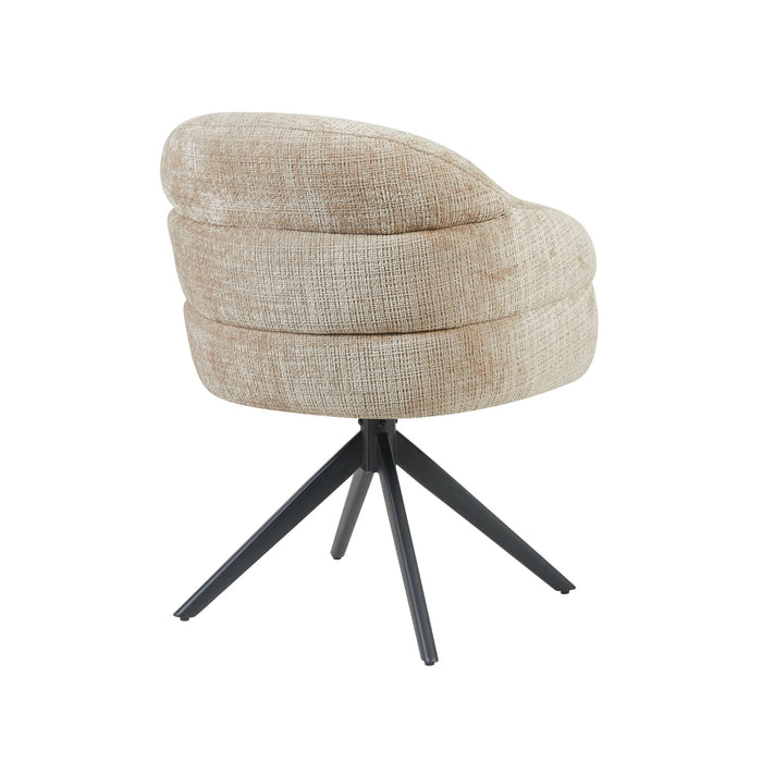 STARFURN Eetkamerstoel Bella Beige Poot Zwart Met armleuning 64x65x83 cm-Eetkamerstoelen-Starfurn