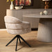 STARFURN Eetkamerstoel Bella Beige Poot Zwart Met armleuning 64x65x83 cm-Eetkamerstoelen-Starfurn