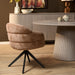 STARFURN Eetkamerstoel Bella Cinnamon Poot Zwart Met armleuning-Eetkamerstoelen-Starfurn