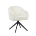 STARFURN Eetkamerstoel Bella Off Wit Poot Zwart Met armleuning 64x65x83 cm-Eetkamerstoelen-Starfurn