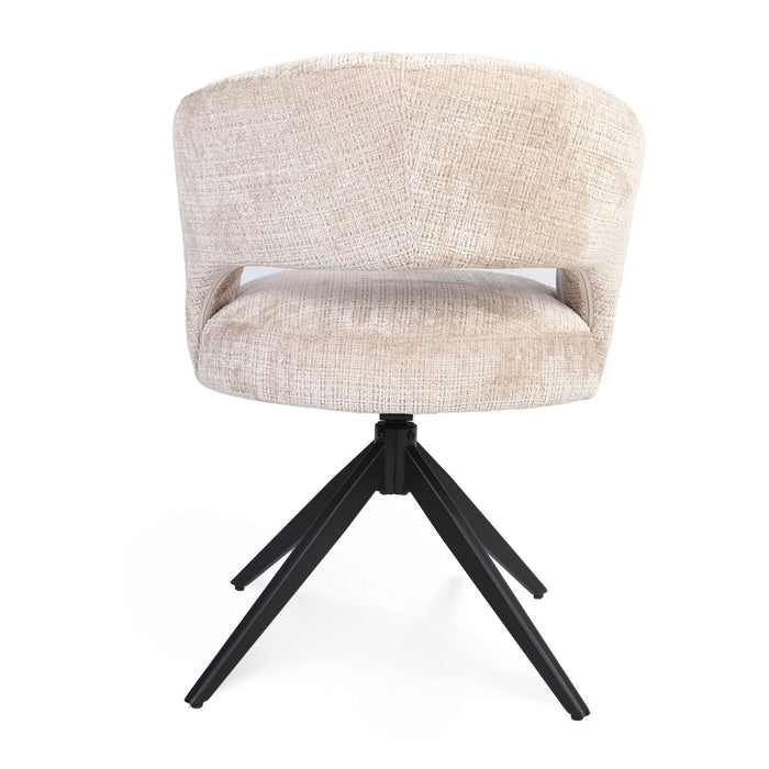 STARFURN Eetkamerstoel Demi | Beige | Poot Black | Met armleuning-Eetkamerstoelen-Starfurn