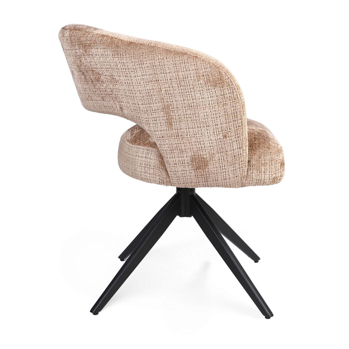 STARFURN Eetkamerstoel Demi | Cinnamon | Poot Black | Met armleuning-Eetkamerstoelen-Starfurn