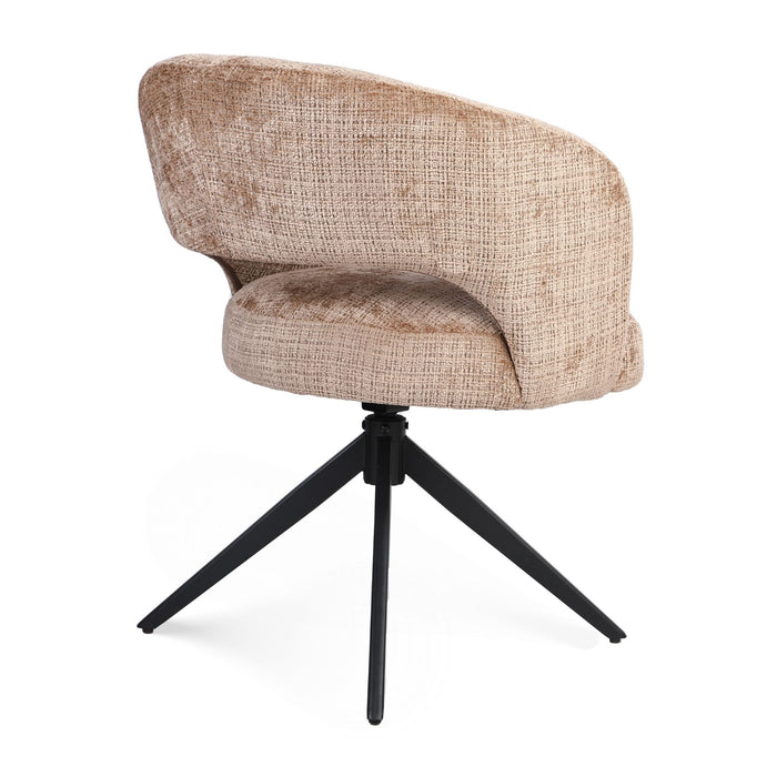 STARFURN Eetkamerstoel Demi | Cinnamon | Poot Black | Met armleuning-Eetkamerstoelen-Starfurn