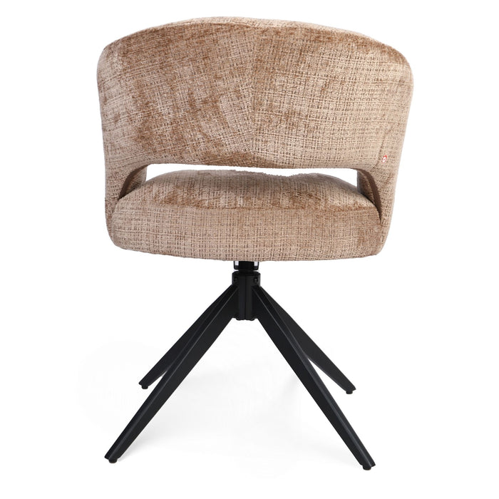 STARFURN Eetkamerstoel Demi | Cinnamon | Poot Black | Met armleuning-Eetkamerstoelen-Starfurn