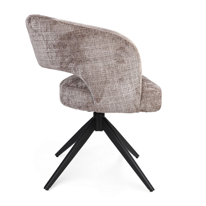STARFURN Eetkamerstoel Demi | Clay | Poot Black | Met armleuning-Eetkamerstoelen-Starfurn