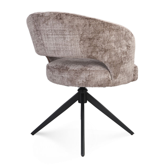 STARFURN Eetkamerstoel Demi | Clay | Poot Black | Met armleuning-Eetkamerstoelen-Starfurn