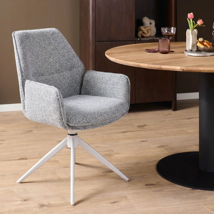 STARFURN Eetkamerstoel Hera Grijs Met armleuning 63x63x83 cm-Eetkamerstoelen-Starfurn