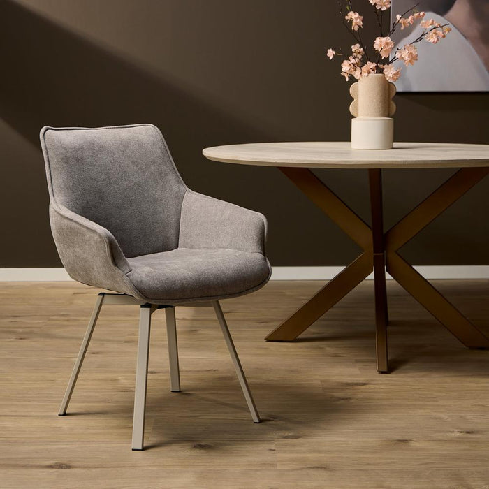 STARFURN Eetkamerstoel Mees Taupe 57x62.5x86.5 cm-Eetkamerstoelen-Starfurn