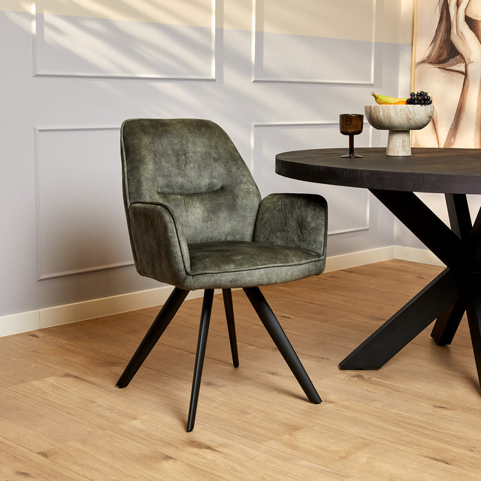 STARFURN Eetkamerstoel Nova Hunter Groen 60x65x89 cm-Eetkamerstoelen-Starfurn