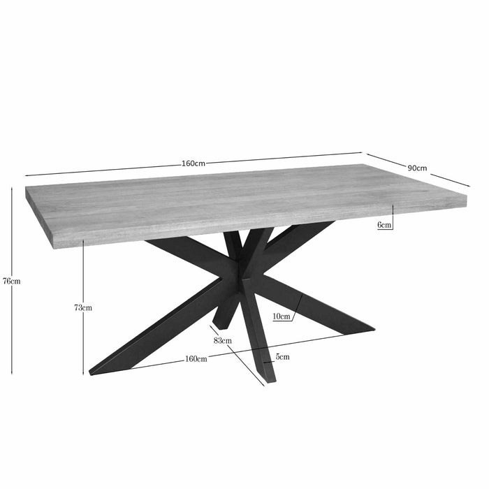 STARFURN Eettafel Dakota | 160 cm | Rechthoek-Eettafels-Starfurn