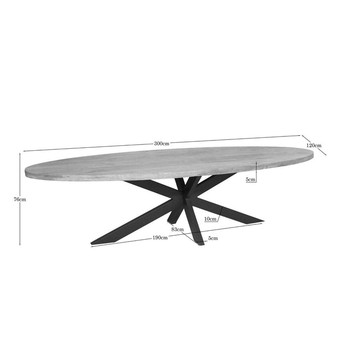 STARFURN Eettafel Dakota | 300 cm | Ovaal-Eettafels-Starfurn