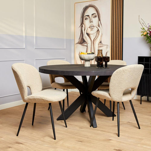 STARFURN Eettafel Eetkamertafel Denver Zwart Rond 110 cm 110x110x76 cm-Eettafels-Starfurn