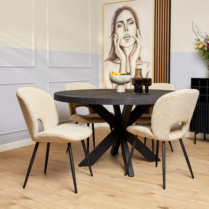 STARFURN Eettafel Eetkamertafel Denver Zwart Rond 110 cm 110x110x76 cm-Eettafels-Starfurn