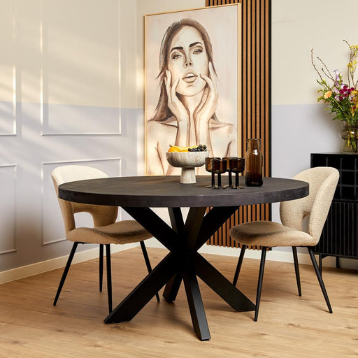 STARFURN Eettafel Eetkamertafel Denver Zwart Rond 110 cm 110x110x76 cm-Eettafels-Starfurn