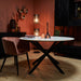 STARFURN Eettafel Eetkamertafel Lynn Rond Wit marmer 130 CM 130x130x76 cm-Eettafels-Starfurn