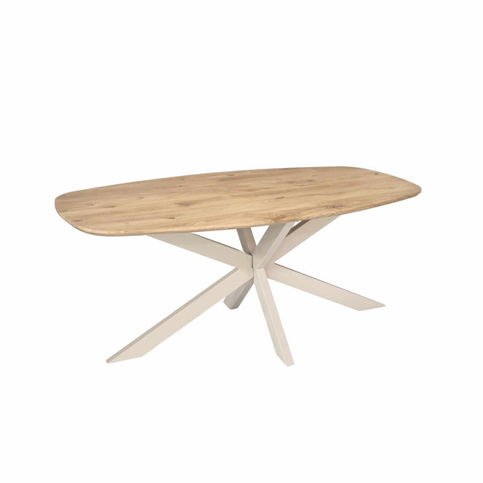STARFURN Eettafel Eiken eettafel Ferris Deens Ovaal 180 cm Naturel Poot-Eettafels-Starfurn