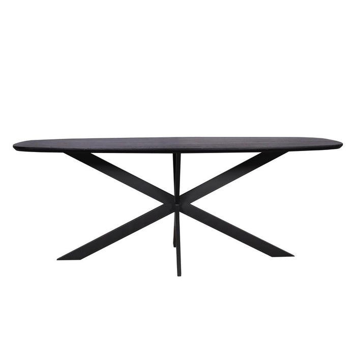 STARFURN Eettafel Eiken eettafel Ferris Deens Ovaal 200 cm Zwart-Eettafels-Starfurn