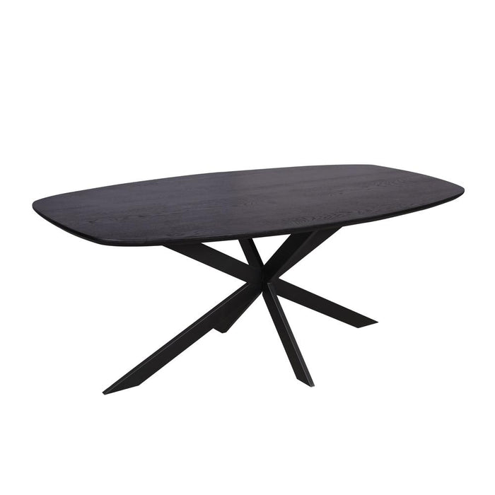 STARFURN Eettafel Eiken eettafel Ferris Deens Ovaal 200 cm Zwart-Eettafels-Starfurn