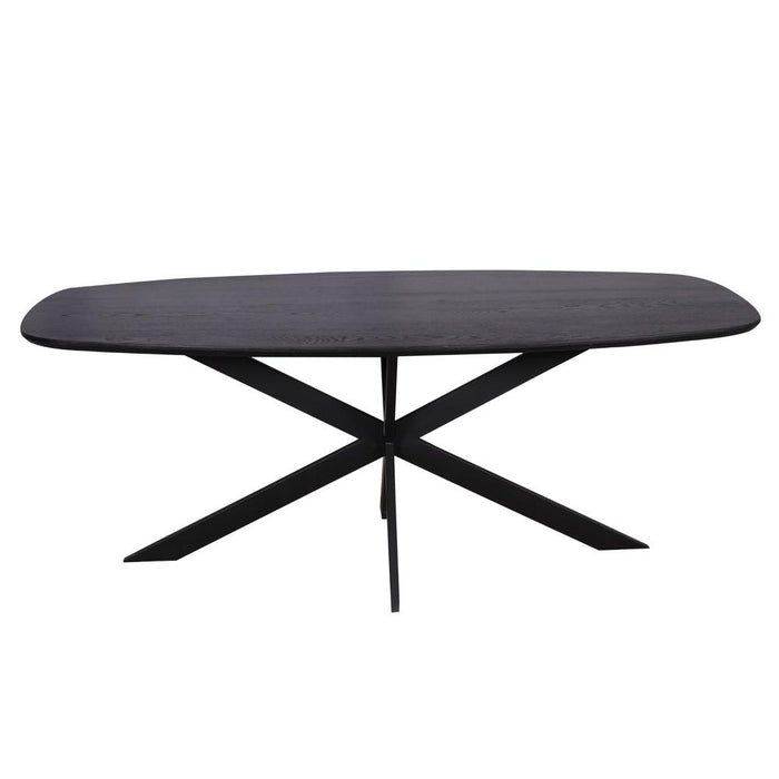 STARFURN Eettafel Eiken eettafel Ferris Deens Ovaal 200 cm Zwart-Eettafels-Starfurn