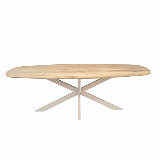 STARFURN Eettafel Eiken eettafel Ferris Deens Ovaal 240 cm Naturel Poot-Eettafels-Starfurn