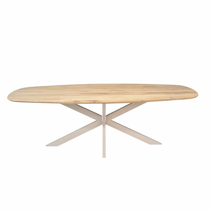 STARFURN Eettafel Eiken eettafel Ferris Deens Ovaal 240 cm Naturel Poot-Eettafels-Starfurn