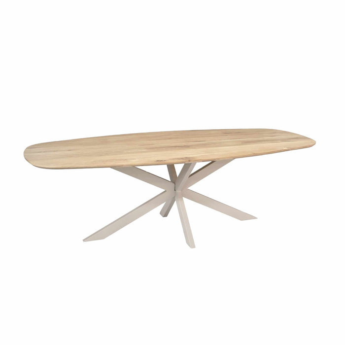 STARFURN Eettafel Eiken eettafel Ferris Deens Ovaal 240 cm Naturel Poot-Eettafels-Starfurn
