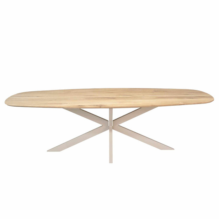 STARFURN Eettafel Eiken eettafel Ferris Deens Ovaal 280 cm Naturel Poot-Eettafels-Starfurn
