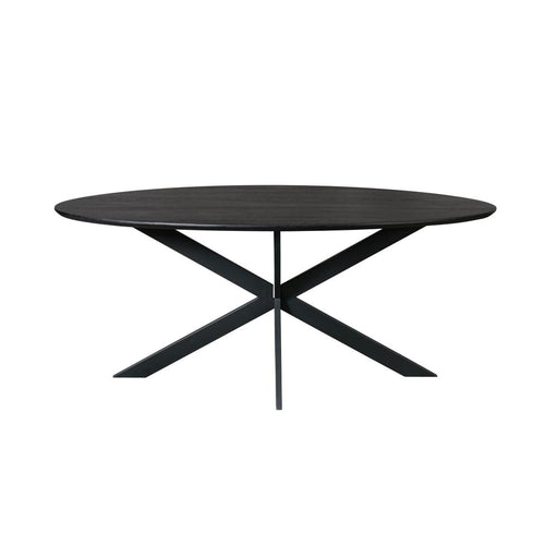 STARFURN Eettafel Eiken eettafel Ferris Ovaal 180 cm Zwart 180x100x76 cm-Eettafels-Starfurn