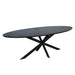STARFURN Eettafel Eiken eettafel Ferris Ovaal 240 cm Zwart 240x110x76 cm-Eettafels-Starfurn