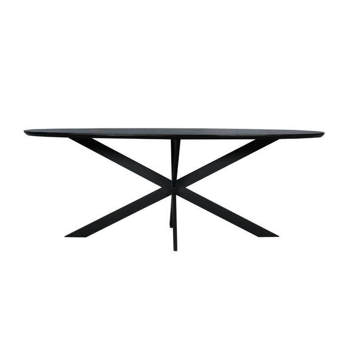 STARFURN Eettafel Eiken eettafel Ferris Ovaal 240 cm Zwart 240x110x76 cm-Eettafels-Starfurn
