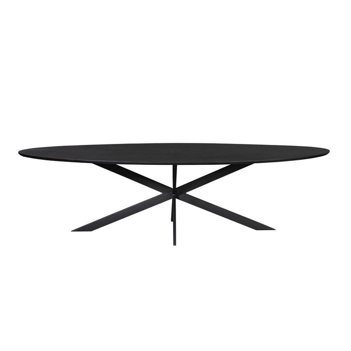 STARFURN Eettafel Eiken eettafel Ferris Ovaal 280 cm Zwart 280x110x76 cm-Eettafels-Starfurn
