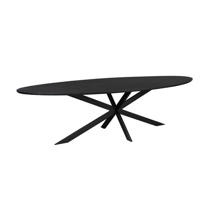STARFURN Eettafel Eiken eettafel Ferris Ovaal 280 cm Zwart 280x110x76 cm-Eettafels-Starfurn