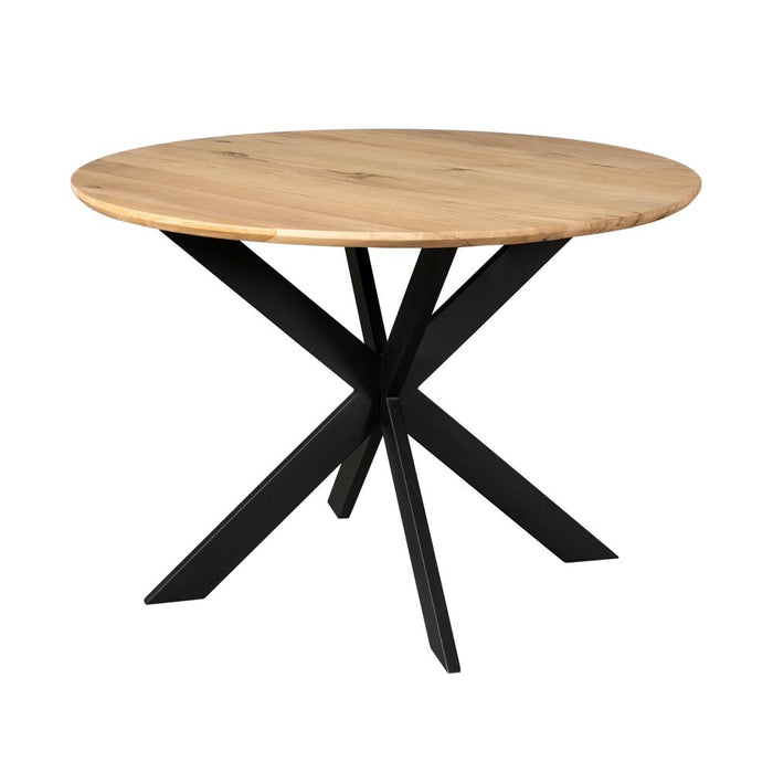 STARFURN Eettafel Eiken eettafel Ferris Rond 110 cm Naturel 110x110x76 cm-Eettafels-Starfurn