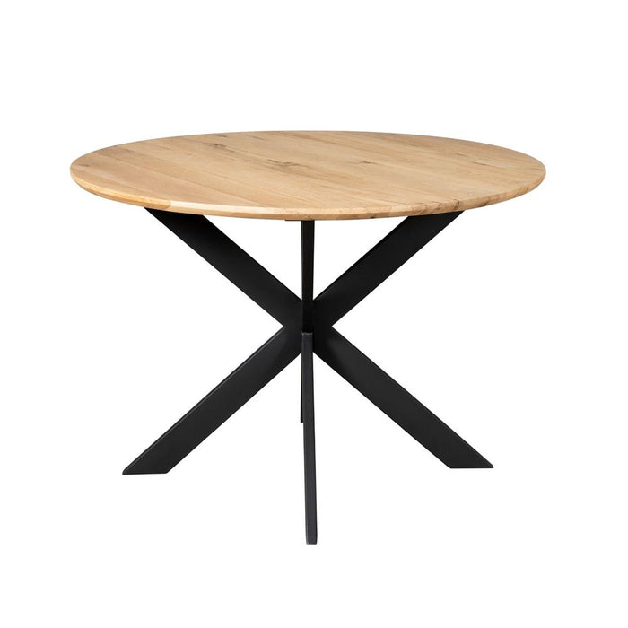 STARFURN Eettafel Eiken eettafel Ferris Rond 110 cm Naturel 110x110x76 cm-Eettafels-Starfurn