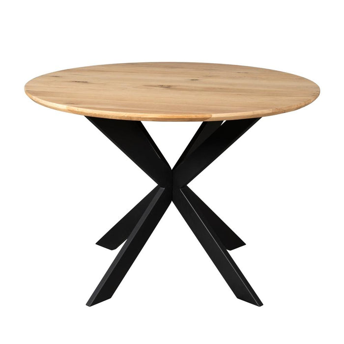 STARFURN Eettafel Eiken eettafel Ferris Rond 110 cm Naturel 110x110x76 cm-Eettafels-Starfurn