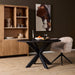 STARFURN Eettafel Eiken eettafel Ferris Rond 110 cm Zwart 110x110x76 cm-Eettafels-Starfurn