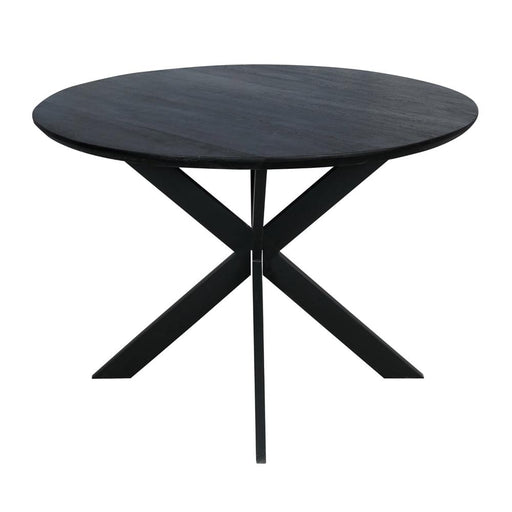 STARFURN Eettafel Eiken eettafel Ferris Rond 110 cm Zwart 110x110x76 cm-Eettafels-Starfurn