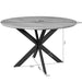 STARFURN Eettafel Eiken eettafel Ferris Rond 130 cm Bruin 130x130x76 cm-Eettafels-Starfurn
