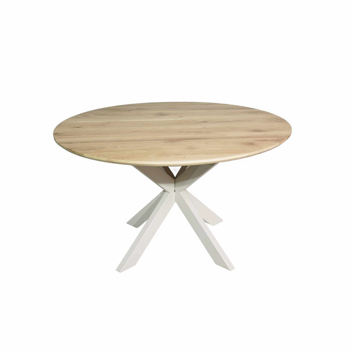 STARFURN Eettafel Eiken eettafel Ferris Rond 130 cm Naturel Poot Zand-Eettafels-Starfurn