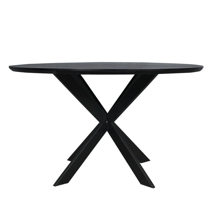 STARFURN Eettafel Eiken eettafel Ferris Rond 130 cm Zwart 130x130x76 cm-Eettafels-Starfurn