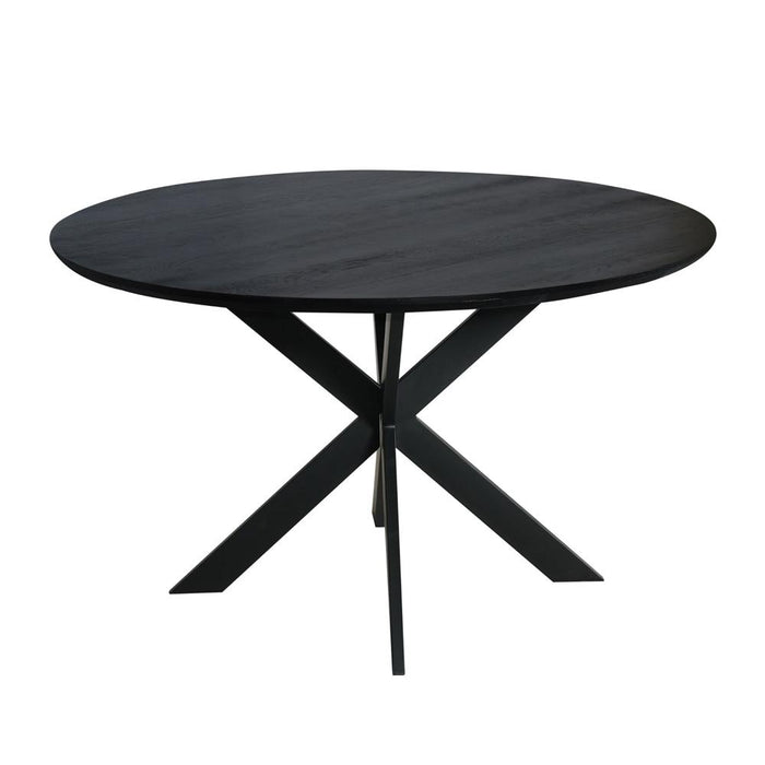 STARFURN Eettafel Eiken eettafel Ferris Rond 130 cm Zwart 130x130x76 cm-Eettafels-Starfurn