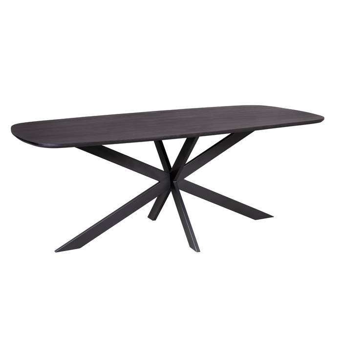 STARFURN Eettafel Elegance Zwart Deens ovaal 200x100 cm-Eettafels-Starfurn