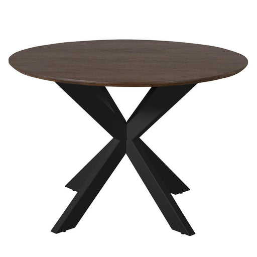STARFURN Eettafel Madison Bruin 110 cm Poot Zwart 110x110x76 cm-Eettafels-Starfurn